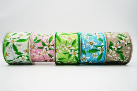 Spring Floral Plant Wired Ribbon - Spring Floral Plant Wired Ribbon